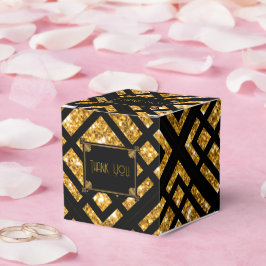 Caixinha De Lembrancinhas Art Deco Black and Dourado Weding Box