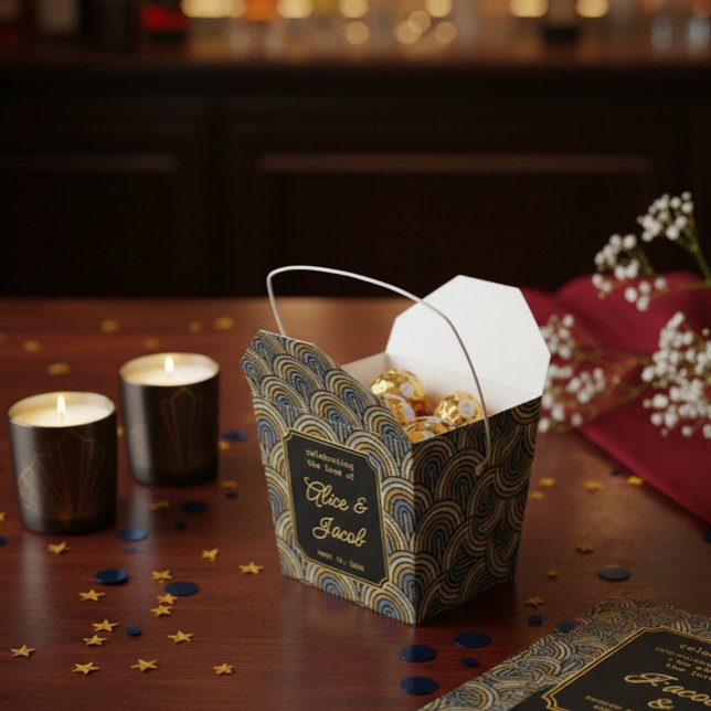 Caixinha De Lembrancinhas Art Deco Embroidered-Style Wedding Favor Box (Criador carregado)