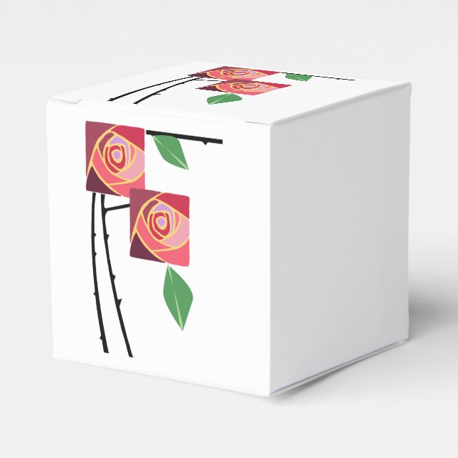 Caixinha De Lembrancinhas Art nouveau rosas (Frente)