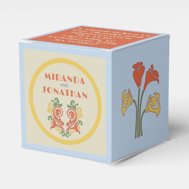 Caixinha De Lembrancinhas Art Nouveau Wedding (Frente)