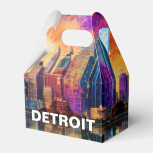 Caixinha De Lembrancinhas Arte abstrata da paisagem de Detroit