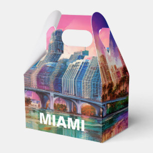 Caixinha De Lembrancinhas Arte abstrata da paisagem de Miami