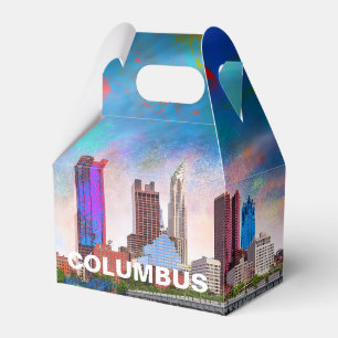 Caixinha De Lembrancinhas Arte abstrata da paisagem urbana de Columbus
