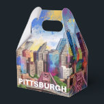 Caixinha De Lembrancinhas Arte abstrata da silhueta de Pittsburgh<br><div class="desc">Adicione um toque moderno ao seu evento com esta caixa de favor com arte abstrata da silhueta de Pittsburgh. Perfeito para casamentos,  festas ou presentes corporativos.</div>