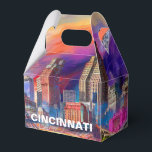 Caixinha De Lembrancinhas Arte abstrata do horizonte de Cincinnati<br><div class="desc">Adicione um toque moderno ao seu evento com esta caixa de lembrança com arte abstrata do horizonte de Cincinnati. Perfeita para casamentos,  festas ou presentes corporativos.</div>