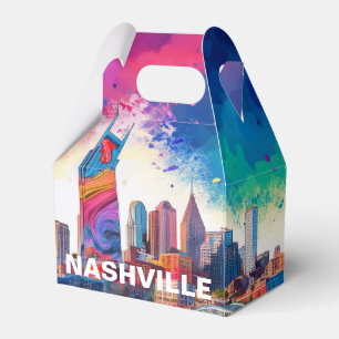 Caixinha De Lembrancinhas Arte Abstrata do Horizonte de Nashville
