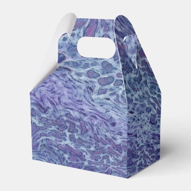 Caixinha De Lembrancinhas Arte Abstrato de Azul e Violeta (Frente)
