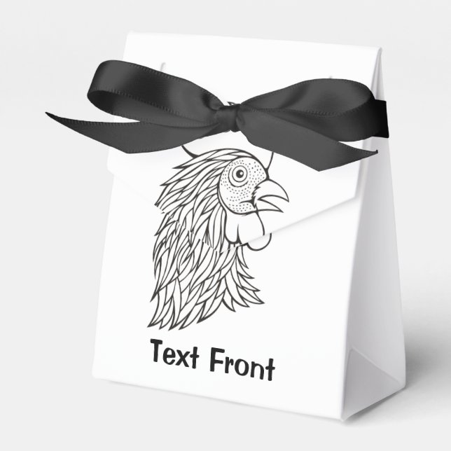 Caixinha De Lembrancinhas Arte da Linha da Cabeça do Rooster (Frente)