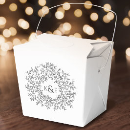 Caixinha De Lembrancinhas Arte de carvão circular deixa casamento em branco