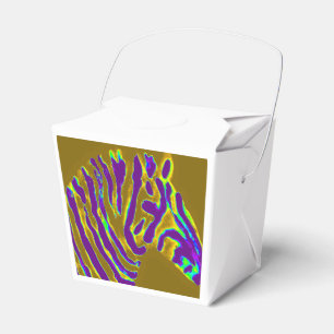 Caixinha De Lembrancinhas Arte de zebra com stripe púrpura