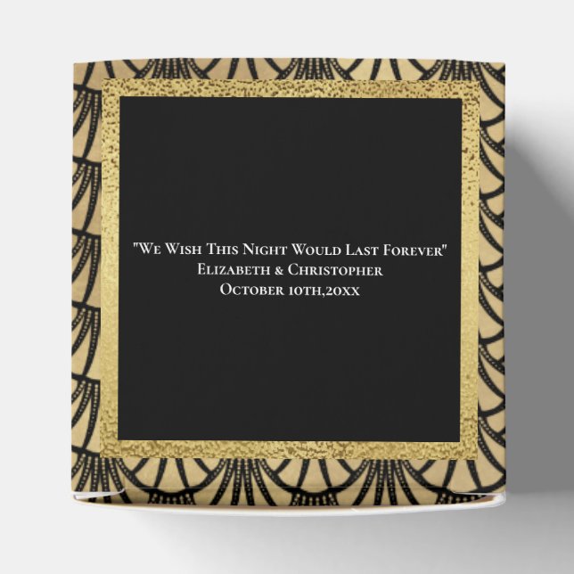 Caixinha De Lembrancinhas Arte Deco Dourado Black Gatsby Casamento de 1920 (Topo)