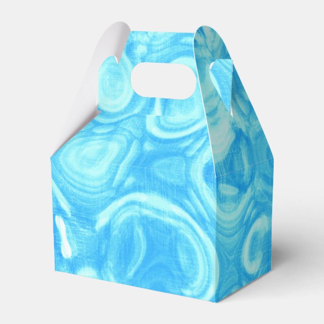 Caixinha De Lembrancinhas Arte do Círculo de Moda do Glamor Retroativo Azul  (Frente)