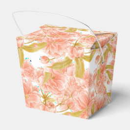 Caixinha De Lembrancinhas Arte em aquarela floral com padrão de flor de pêss