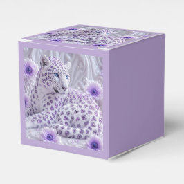Caixinha De Lembrancinhas Arte Magnífica de Leopardo Revestido de Joias Roxa