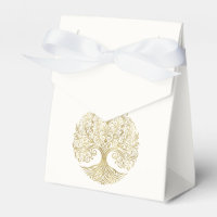 Árvore da Vida Creme e Dourado Casamento Celta