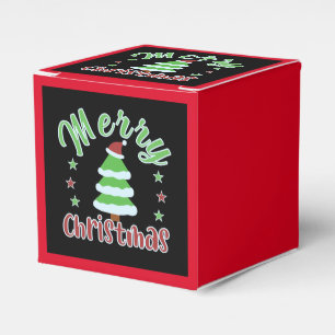 Caixinha De Lembrancinhas Árvore de Natal com chapéu de Papai Noel