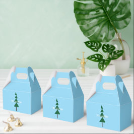 Caixinha De Lembrancinhas Árvore de Natal Minimalista Abstrata Verde Chic