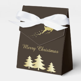 Caixinha De Lembrancinhas Árvore de Natal ouro com Reindeer