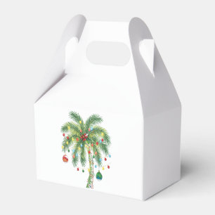 Caixinha De Lembrancinhas Árvore tropical de palma de Natal com luzes e orna