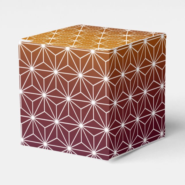 Caixinha De Lembrancinhas Asanoha, Impressão tradicional japonês, Borgonha e (Frente)