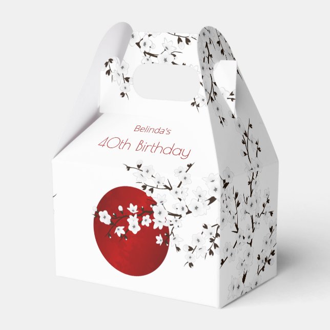 Caixinha De Lembrancinhas Ascensão japonesa Sun Obrigado Aniversário (Frente)