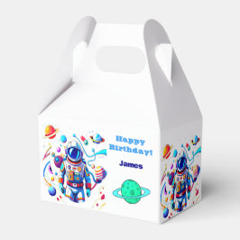 Caixinha De Lembrancinhas Astronauta Colorida e Univers em Cores Negros