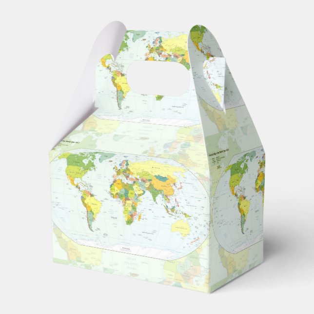 Caixinha De Lembrancinhas Atlas do Mundo do Mapa (Frente)