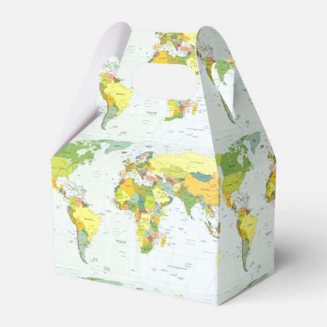 Caixinha De Lembrancinhas Atlas do Mundo do Mapa (Frente)