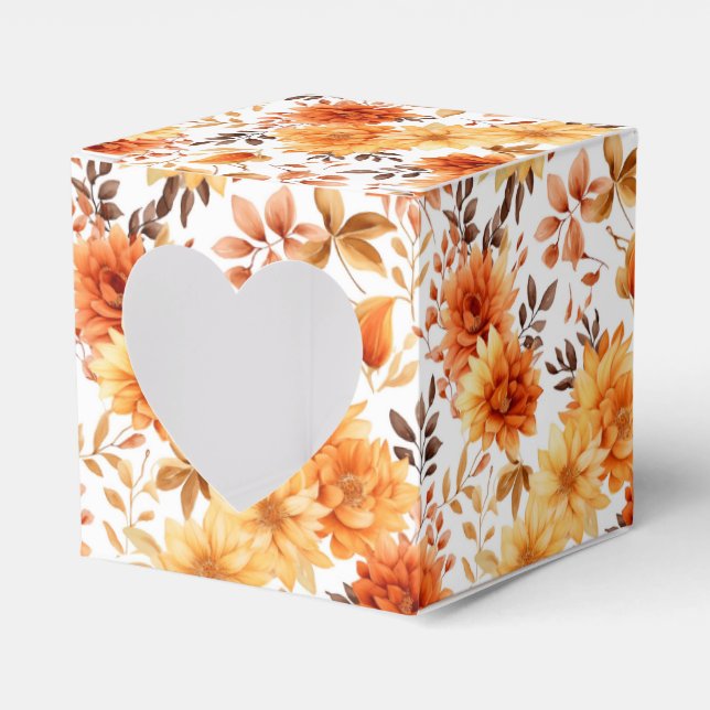 Caixinha De Lembrancinhas Autumn Flowers Favor Gift Box (Frente)