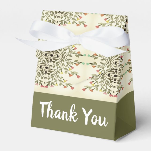 Caixinha De Lembrancinhas Azeite Verde e Creme (Frente)