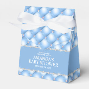 Caixinha De Lembrancinhas Azul e Prata Glamour Tufted