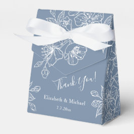 Caixinha De Lembrancinhas Azul Empolado Floral Branco | Casamento Personaliz