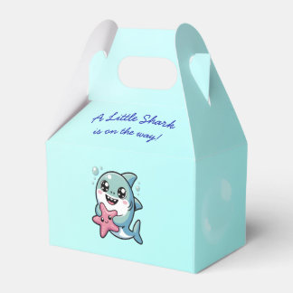 Caixinha De Lembrancinhas Azul Kawaii, Chá de fraldas de tubarão branco