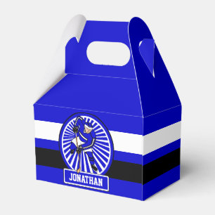 Caixinha De Lembrancinhas Azul personalizado do jogador de hóquei em gelo