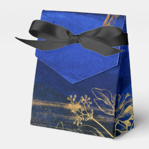 Caixinha De Lembrancinhas Azul Real e Dourado