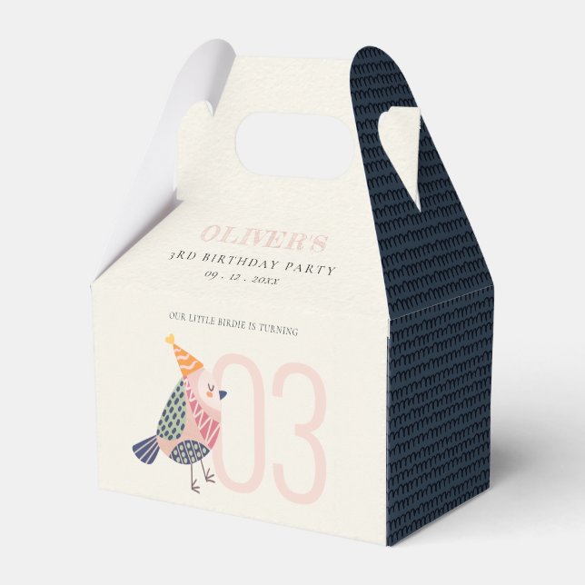 Caixinha De Lembrancinhas Azul-rosa-penteado-pinto-claro qualquer idade Aniv (Frente)