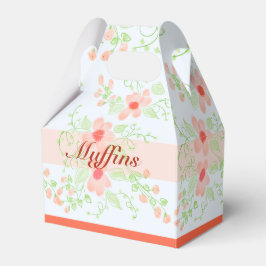 Caixinha De Lembrancinhas Azul Suave Com Cor De Rosa E Laranja