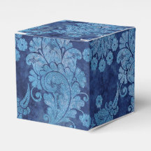 Azul Vintage Grunge Damask