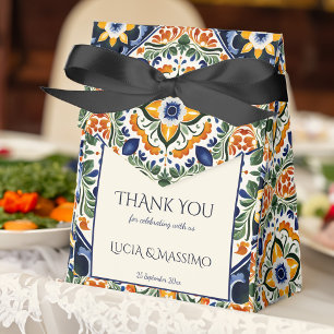 Caixinha De Lembrancinhas Azulejo azul Talavera vintage casamento mexicano