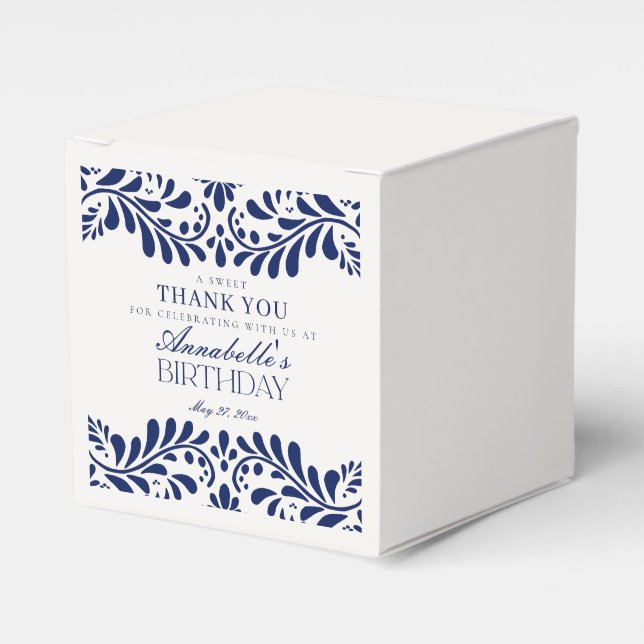 Caixinha De Lembrancinhas Azulejo de Talavera Espanhol Fiesta Birthday (Frente)