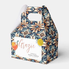 Caixinha De Lembrancinhas Azulejo Floral Suco de Laranja Spritz Banho