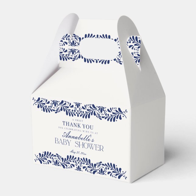 Caixinha De Lembrancinhas Azulejo Talavera Fiesta Chá de fraldas (Frente)