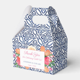 Caixinha De Lembrancinhas Azulejos de Vintage Azul Escuro Chá de casamento R