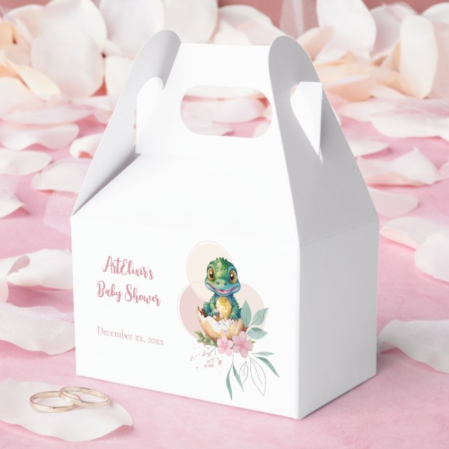 Caixinha De Lembrancinhas Baby Alligator Hatching Floral (Casamento)