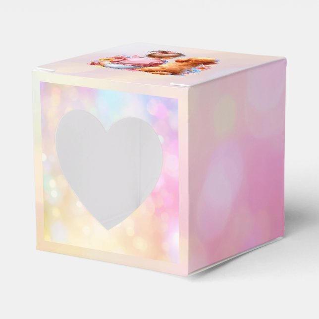 Caixinha De Lembrancinhas Baby Girl e Apricot Poodle (Frente)