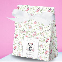 Caixinha De Lembrancinhas Baby Panda Peonies Jungle Chá de fraldas