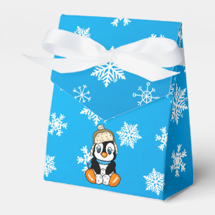 Caixinha De Lembrancinhas Baby Penguin Winter Snowflakes Party