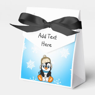 Caixinha De Lembrancinhas Baby Penguin Winter Snowflakes Party