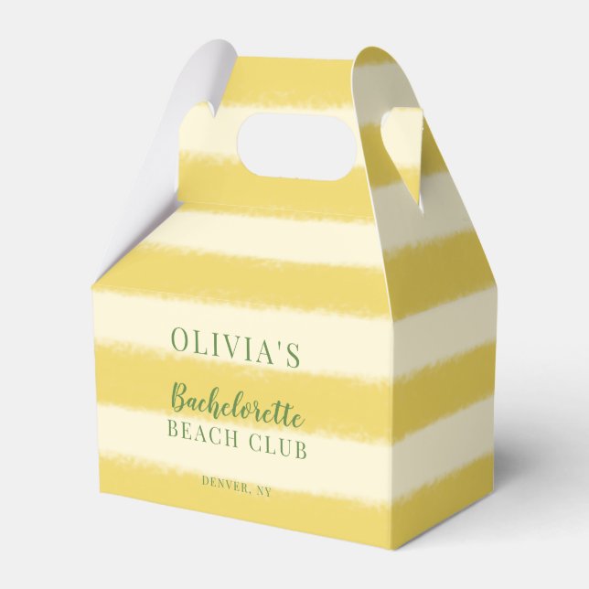 Caixinha De Lembrancinhas Bachelorette de Verão Amarelo e Verde (Frente)