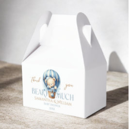 Caixinha De Lembrancinhas Balão de Ar Quente Azul do Urso Teddy